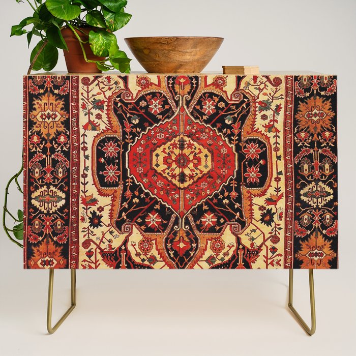 Late 19th Century Serapi Persian Rug Print Credenza Gallery Image 1