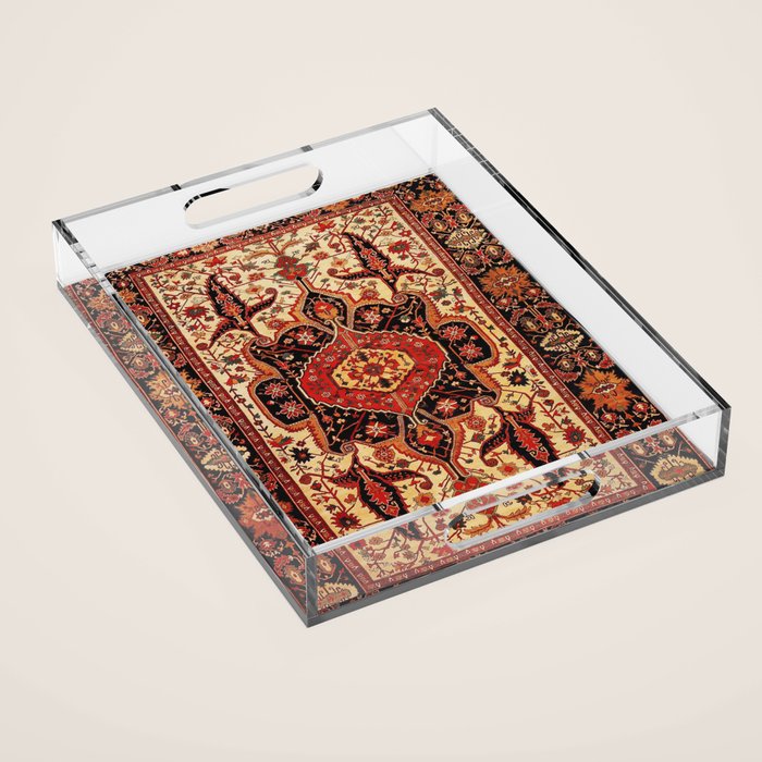 Late 19th Century Serapi Persian Rug Print Acrylic Tray Gallery Image 1