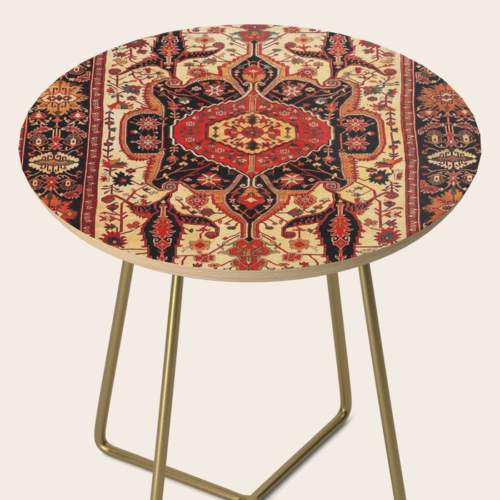 Late 19th Century Serapi Persian Rug Print Side Table Gallery Image 2