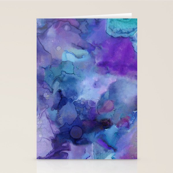 Abstract Colorful Purple Watercolor Stationery Card Gallery Image 2