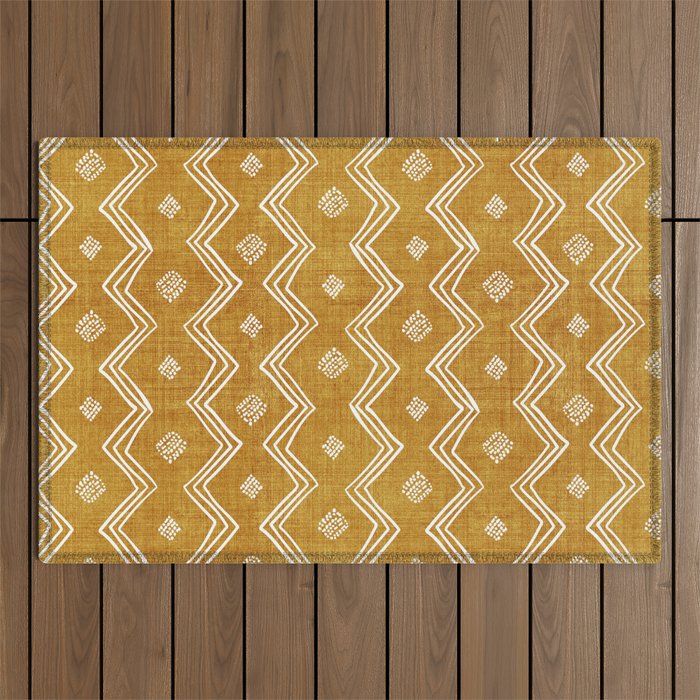 Village in Gold Outdoor Rug Gallery Image 1