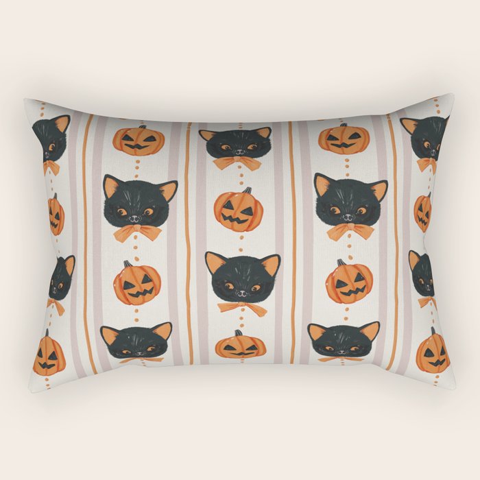 Vintage Halloween Kittens Rectangular Pillow Gallery Image 2