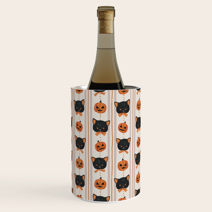 Vintage Halloween Kittens Wine Chiller Gallery Image 2