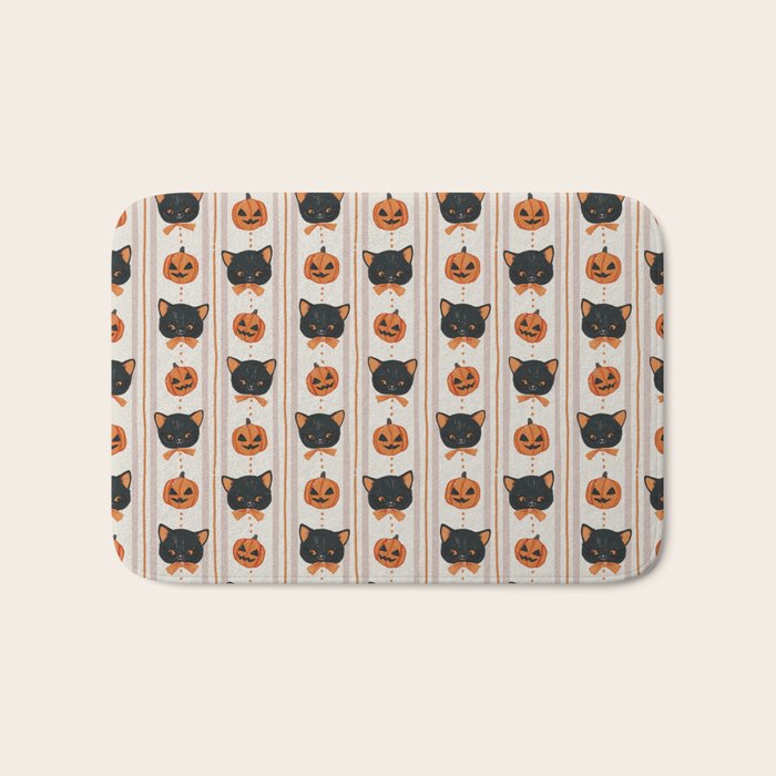 Vintage Halloween Kittens Bath Mat Gallery Image 1