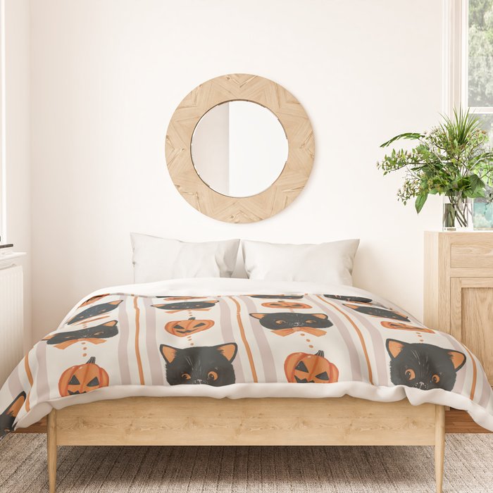Vintage Halloween Kittens Duvet Cover Gallery Image 3