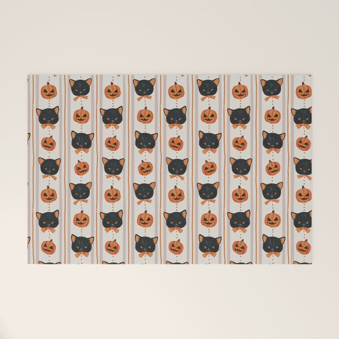 Vintage Halloween Kittens Welcome Mat Gallery Image 1