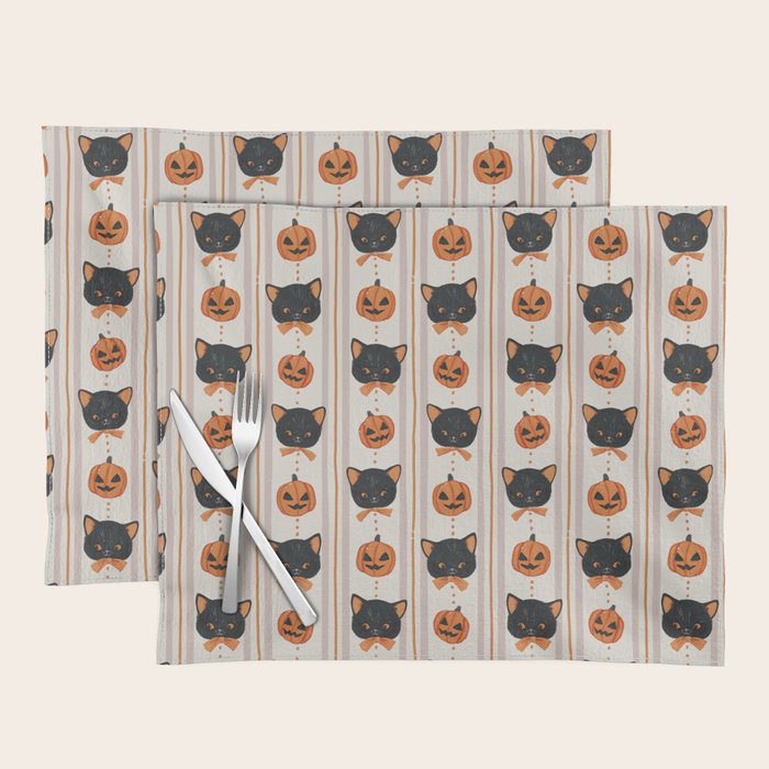Vintage Halloween Kittens Placemat Gallery Image 1