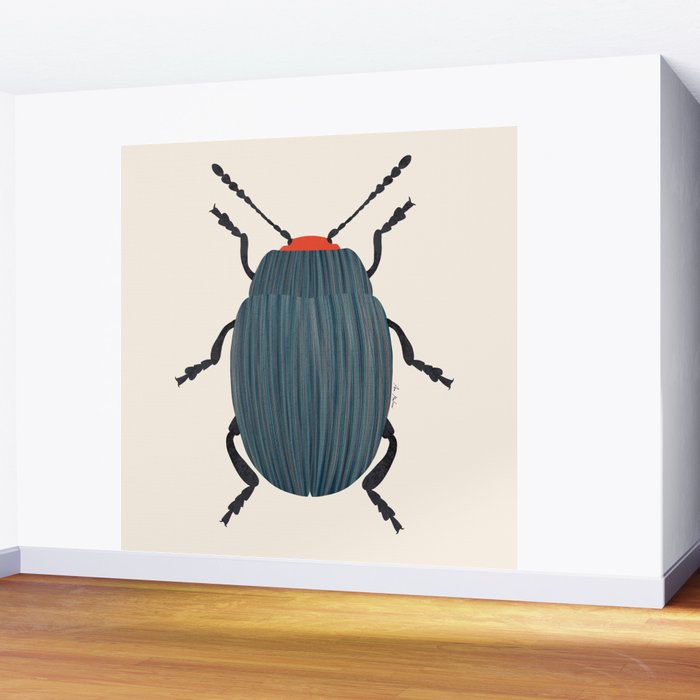 Blue and orange beetle Wall Mural Gallery Image 2