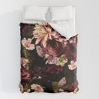Vintage & Shabby Chic- Real Chrysanthemums Lush Midnight Flowers Botanical Garden Duvet Cover Gallery Image 6