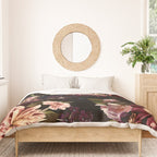 Vintage & Shabby Chic- Real Chrysanthemums Lush Midnight Flowers Botanical Garden Duvet Cover Gallery Image 3