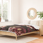 Vintage & Shabby Chic- Real Chrysanthemums Lush Midnight Flowers Botanical Garden Duvet Cover Gallery Image 2