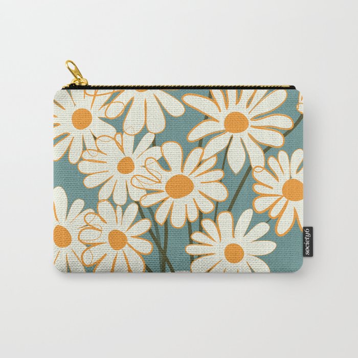 White Daisy Bouquet in Vase No. 1 Carry All Pouch Gallery Image 1