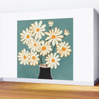 White Daisy Bouquet in Vase No. 1 Wall Mural Gallery Image 2
