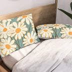 White Daisy Bouquet in Vase No. 1 Pillow Sham Gallery Image 2