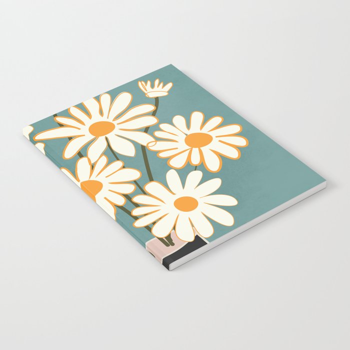 White Daisy Bouquet in Vase No. 1 Notebook Gallery Image 1
