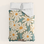 White Daisy Bouquet in Vase No. 1 Comforter Gallery Image 6