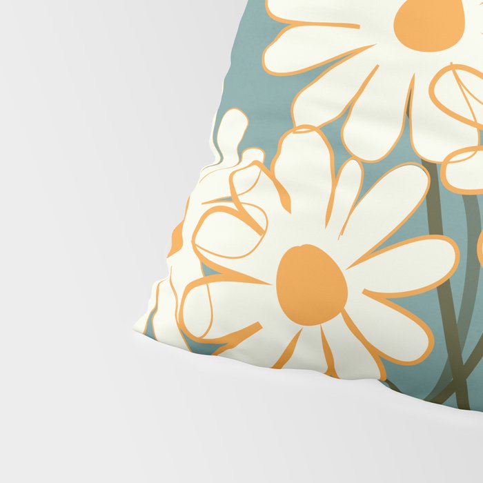 White Daisy Bouquet in Vase No. 1 Pillow Sham Gallery Image 4