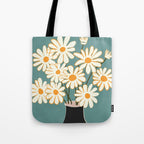 White Daisy Bouquet in Vase No. 1 Tote Bag Gallery Image 1