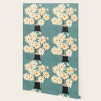 White Daisy Bouquet in Vase No. 1 Wallpaper Gallery Image 2