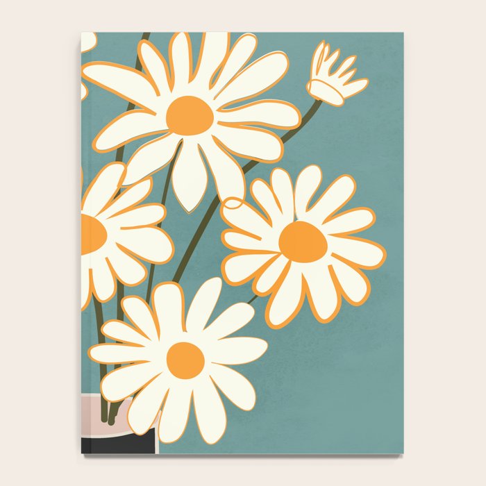 White Daisy Bouquet in Vase No. 1 Notebook Gallery Image 4