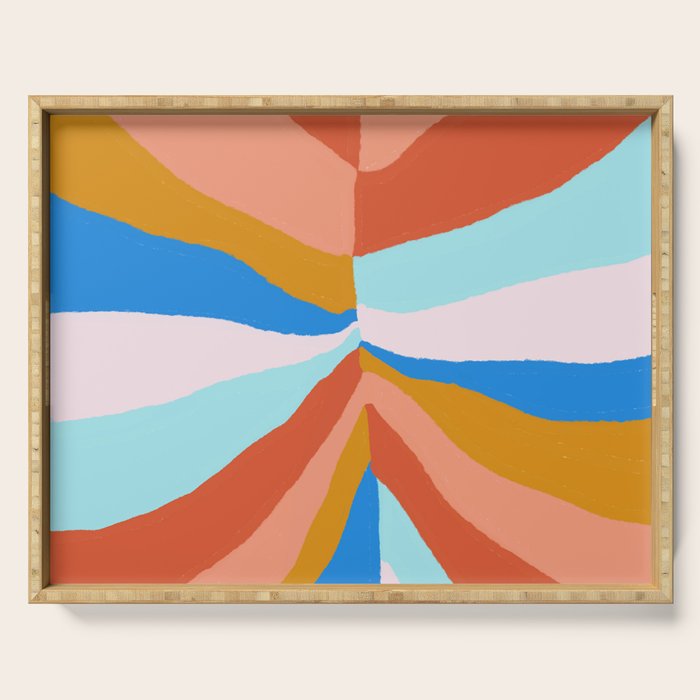 Camryn, rainbow leaf Serving Tray Gallery Image 1