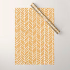 Rustic Herringbone in Mustard Yellow Wrapping Paper Gallery Image 1