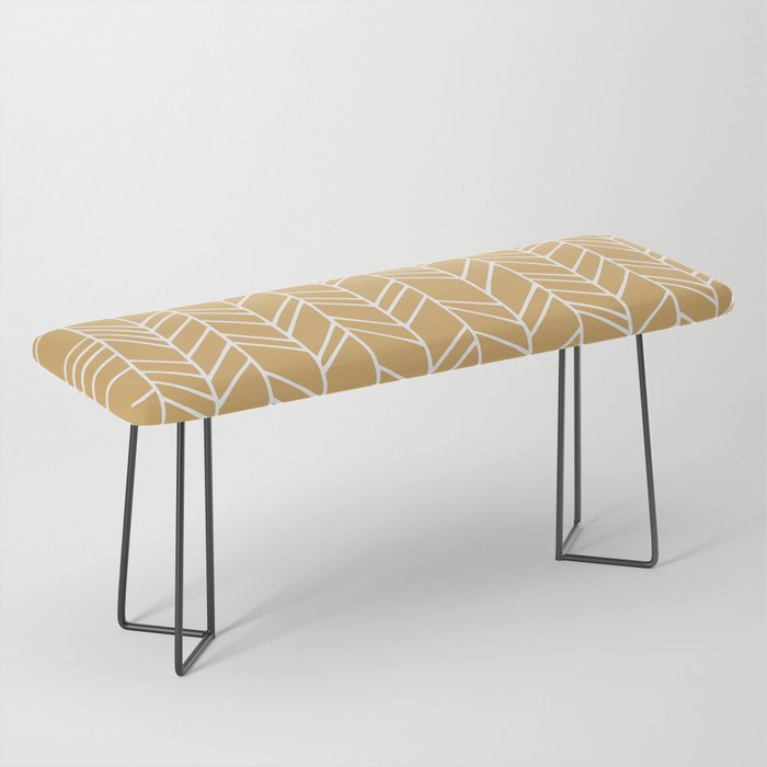 Rustic Herringbone in Mustard Yellow Bench Gallery Image 1