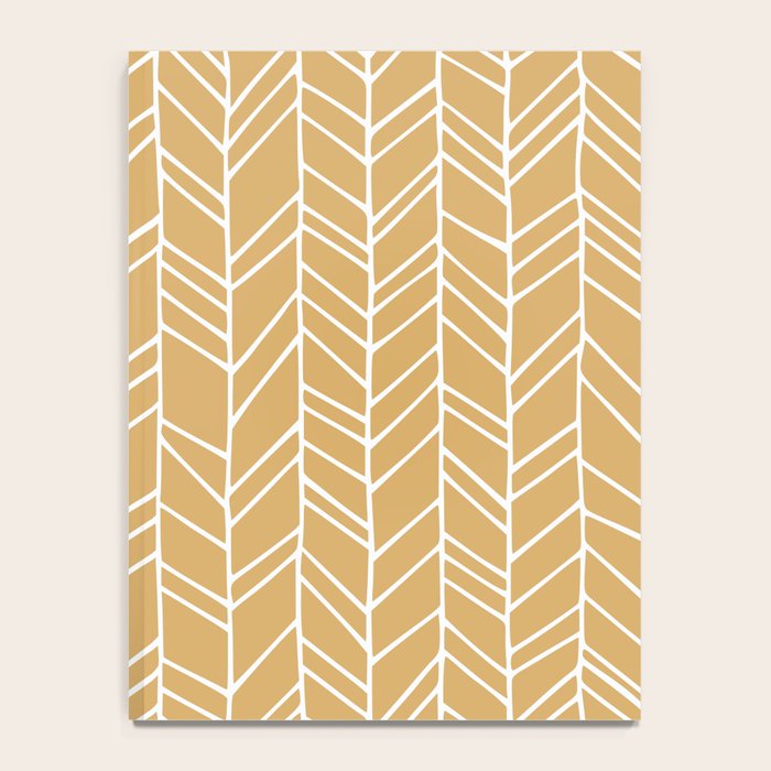 Rustic Herringbone in Mustard Yellow Notebook Gallery Image 4