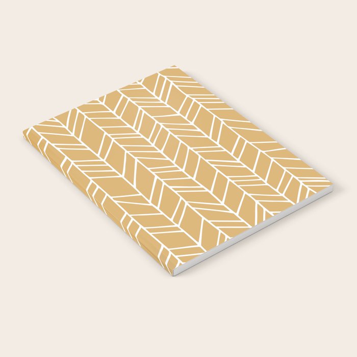 Rustic Herringbone in Mustard Yellow Notebook Gallery Image 2