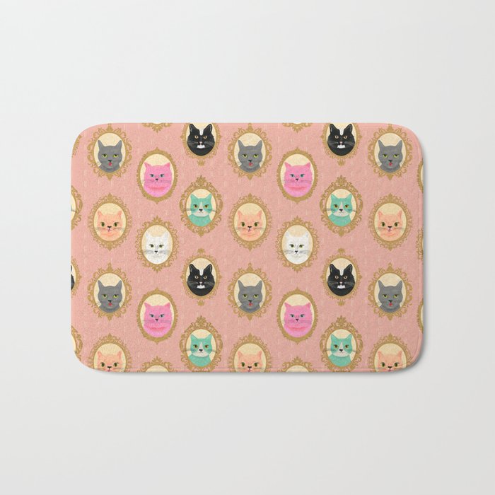 Cat Cameos - Cute Kitty Portraits Bath Mat Gallery Image 1