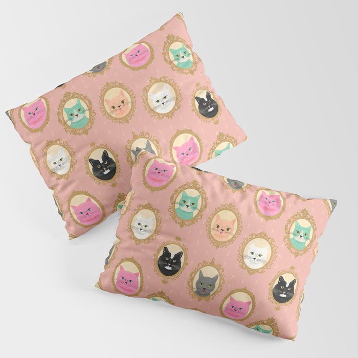 Cat Cameos - Cute Kitty Portraits Pillow Sham Gallery Image 3