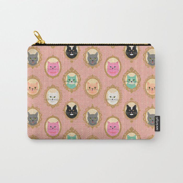 Cat Cameos - Cute Kitty Portraits Carry All Pouch Gallery Image 1