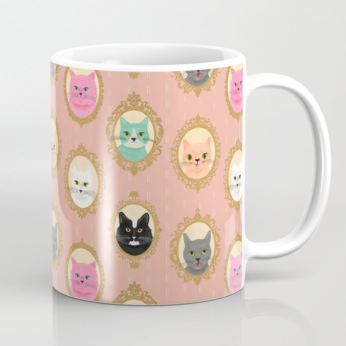 Cat Cameos - Cute Kitty Portraits Coffee Mug Gallery Image 1