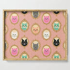 Cat Cameos - Cute Kitty Portraits Serving Tray Gallery Image 1