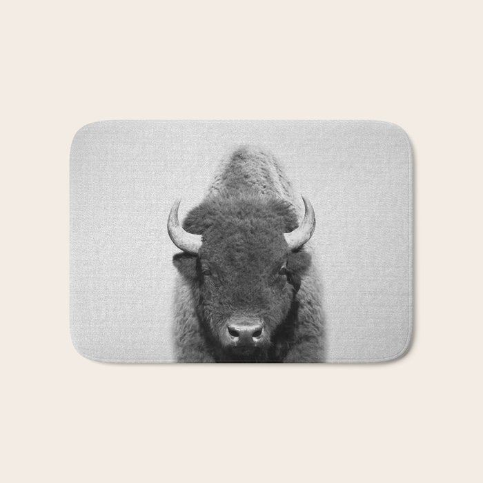 Buffalo - Black & White Bath Mat Gallery Image 1