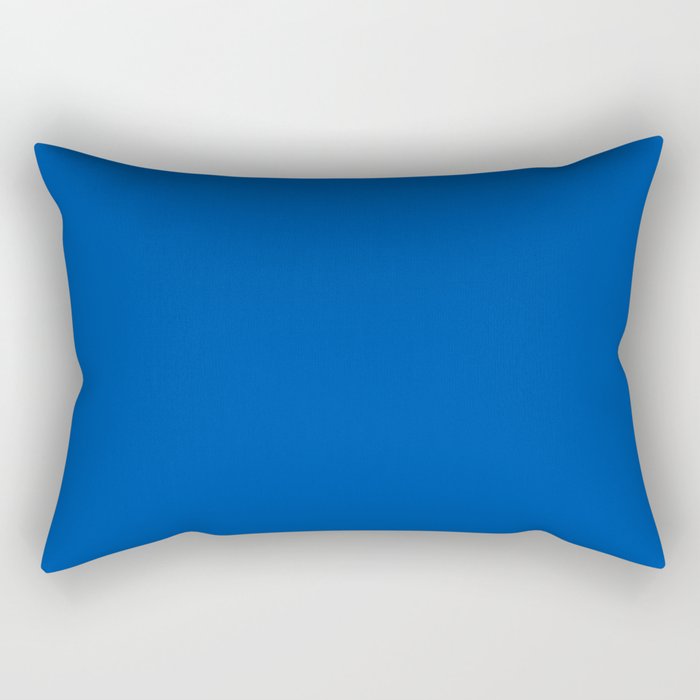 Cobalt Blue Solid Color Rectangular Pillow Gallery Image 1