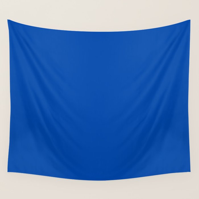 Cobalt Blue Solid Color Wall Tapestry Gallery Image 1