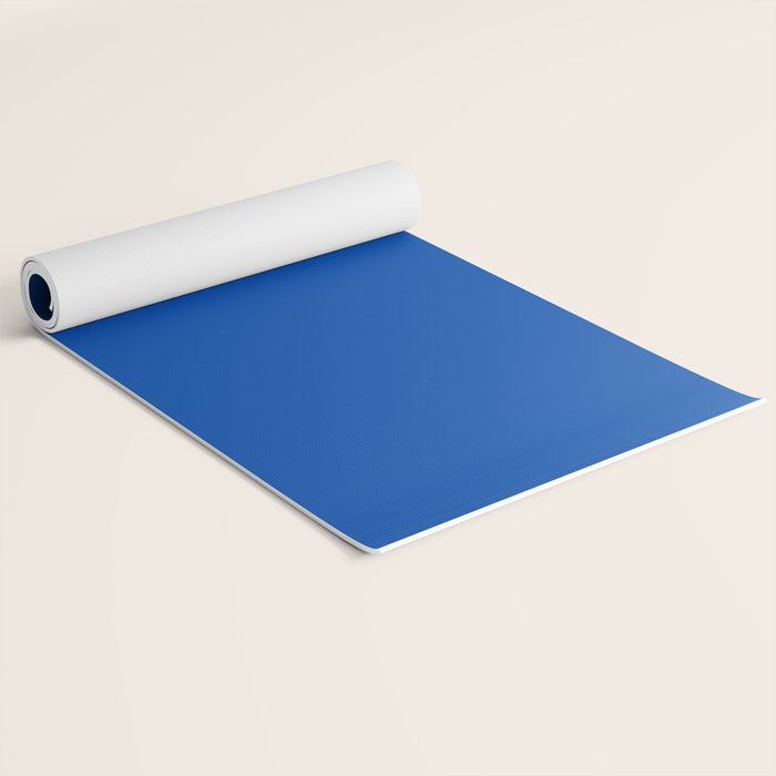 Cobalt Blue Solid Color Yoga Mat Gallery Image 2