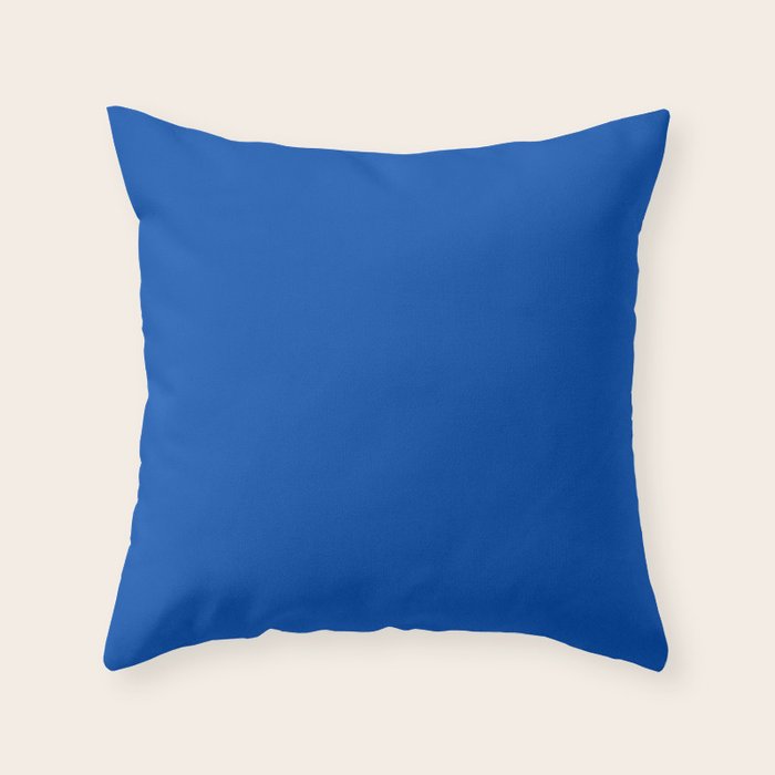 Cobalt Blue Solid Color Throw Pillow Gallery Image 6