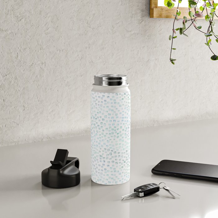 Sea Glass Watercolor // Turquoise Blue and Green Ocean Glass Beach Art Water Bottle Gallery Image 4