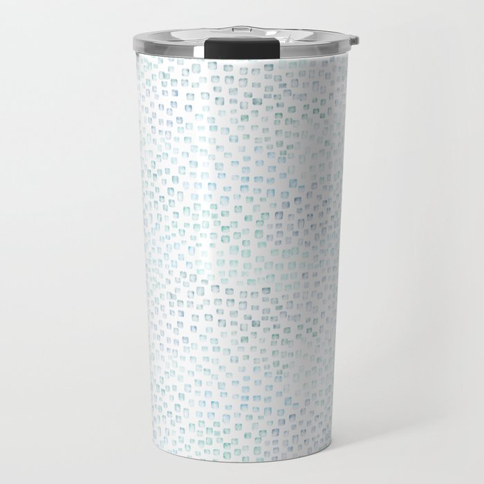 Sea Glass Watercolor // Turquoise Blue and Green Ocean Glass Beach Art Travel Mug Gallery Image 1
