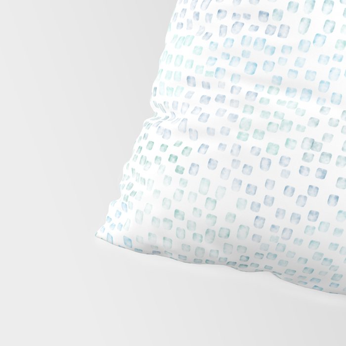 Sea Glass Watercolor // Turquoise Blue and Green Ocean Glass Beach Art Pillow Sham Gallery Image 4