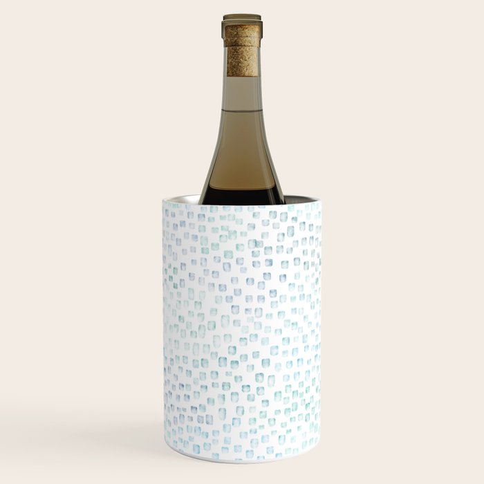 Sea Glass Watercolor // Turquoise Blue and Green Ocean Glass Beach Art Wine Chiller Gallery Image 3