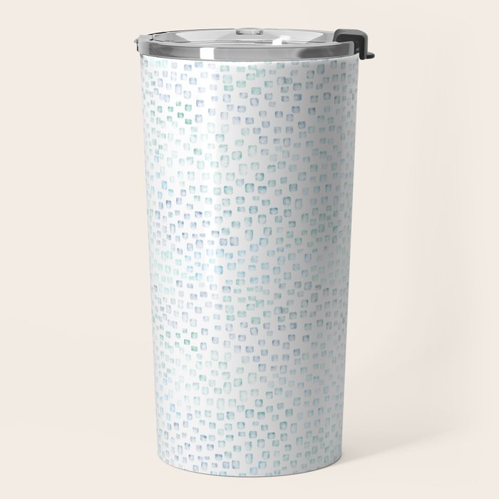 Sea Glass Watercolor // Turquoise Blue and Green Ocean Glass Beach Art Travel Mug Gallery Image 2