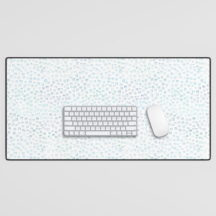 Sea Glass Watercolor // Turquoise Blue and Green Ocean Glass Beach Art Desk Mat Gallery Image 1