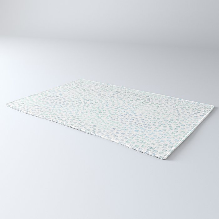 Sea Glass Watercolor // Turquoise Blue and Green Ocean Glass Beach Art Rug Gallery Image 3