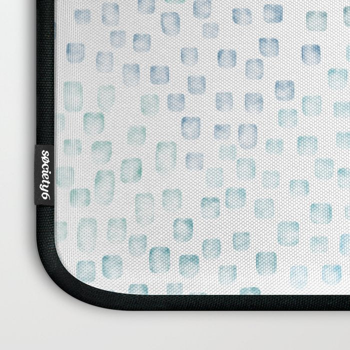 Sea Glass Watercolor // Turquoise Blue and Green Ocean Glass Beach Art Laptop Sleeve Gallery Image 3