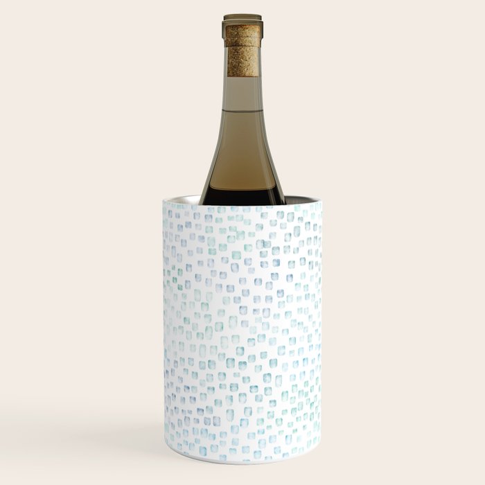 Sea Glass Watercolor // Turquoise Blue and Green Ocean Glass Beach Art Wine Chiller Gallery Image 2