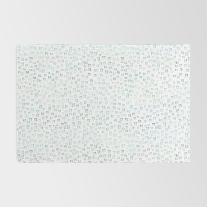 Sea Glass Watercolor // Turquoise Blue and Green Ocean Glass Beach Art Rug Gallery Image 2
