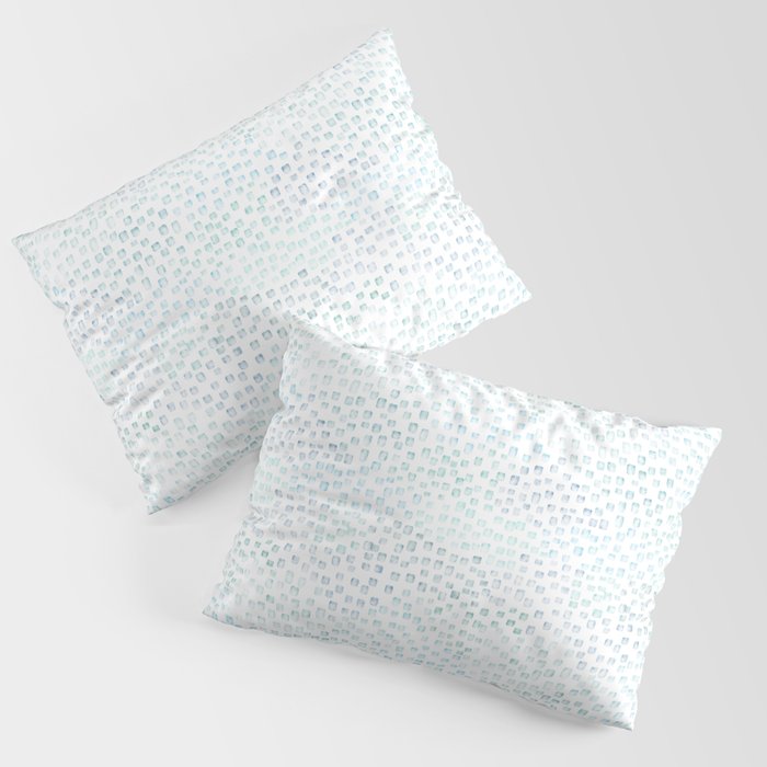 Sea Glass Watercolor // Turquoise Blue and Green Ocean Glass Beach Art Pillow Sham Gallery Image 1